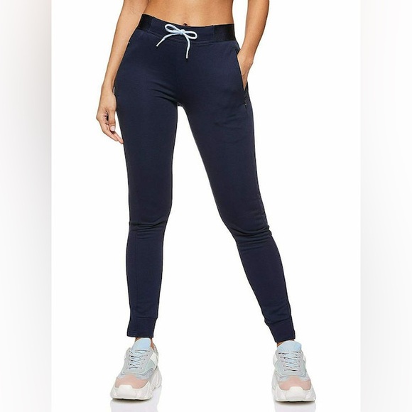 Adidas High Waist Women's Jogger Pants Navy Blue - Picture 2 of 15